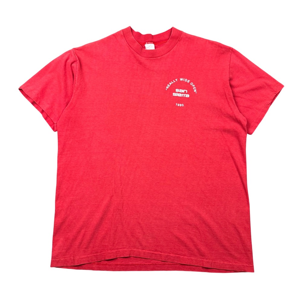 True Vintage 80s T-Shirt Single Stitch Men XL Red San Sierra Single Stitch